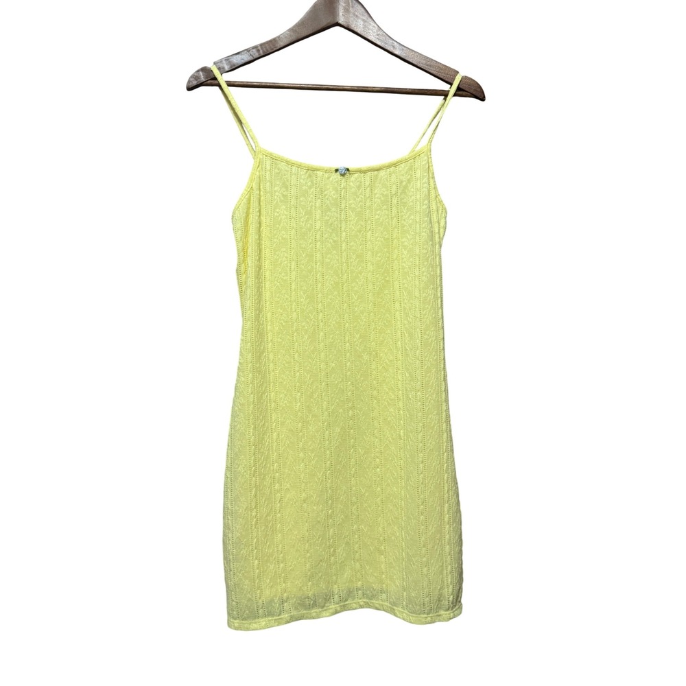 Wild Fable Mini Dress Womens Medium Yellow Excellent Pointelle Rosebud Cami